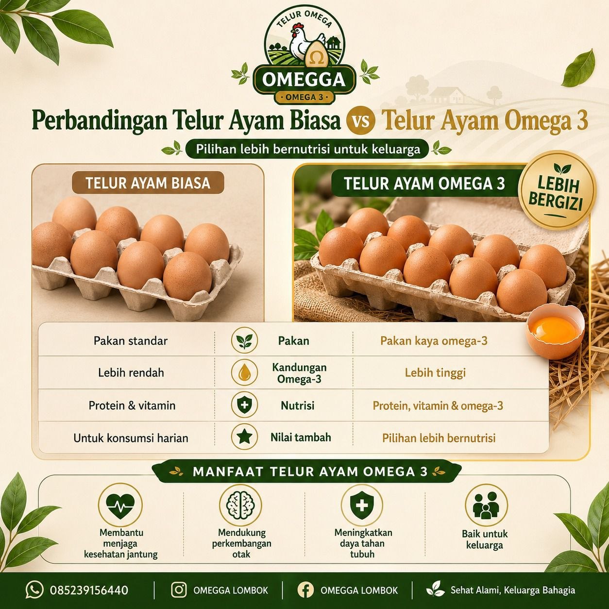 Perbandingan Telur Omegga